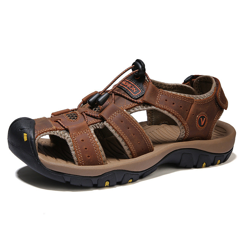 Baotou Anti-Collision Breathable Casual Leather Sandals