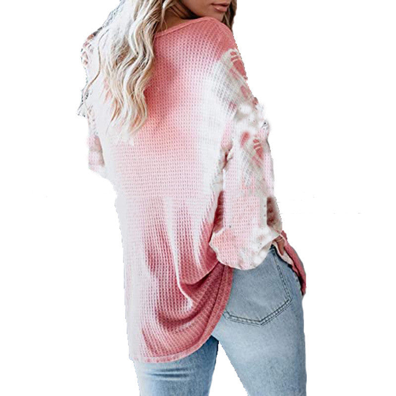 Tie-dye Gradient Color Loose Casual Women's Sweater