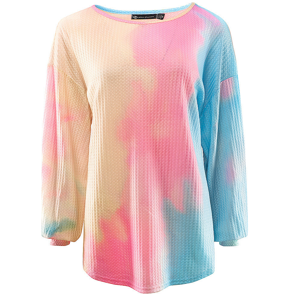 Tie-dye Gradient Color Loose Casual Women's Sweater