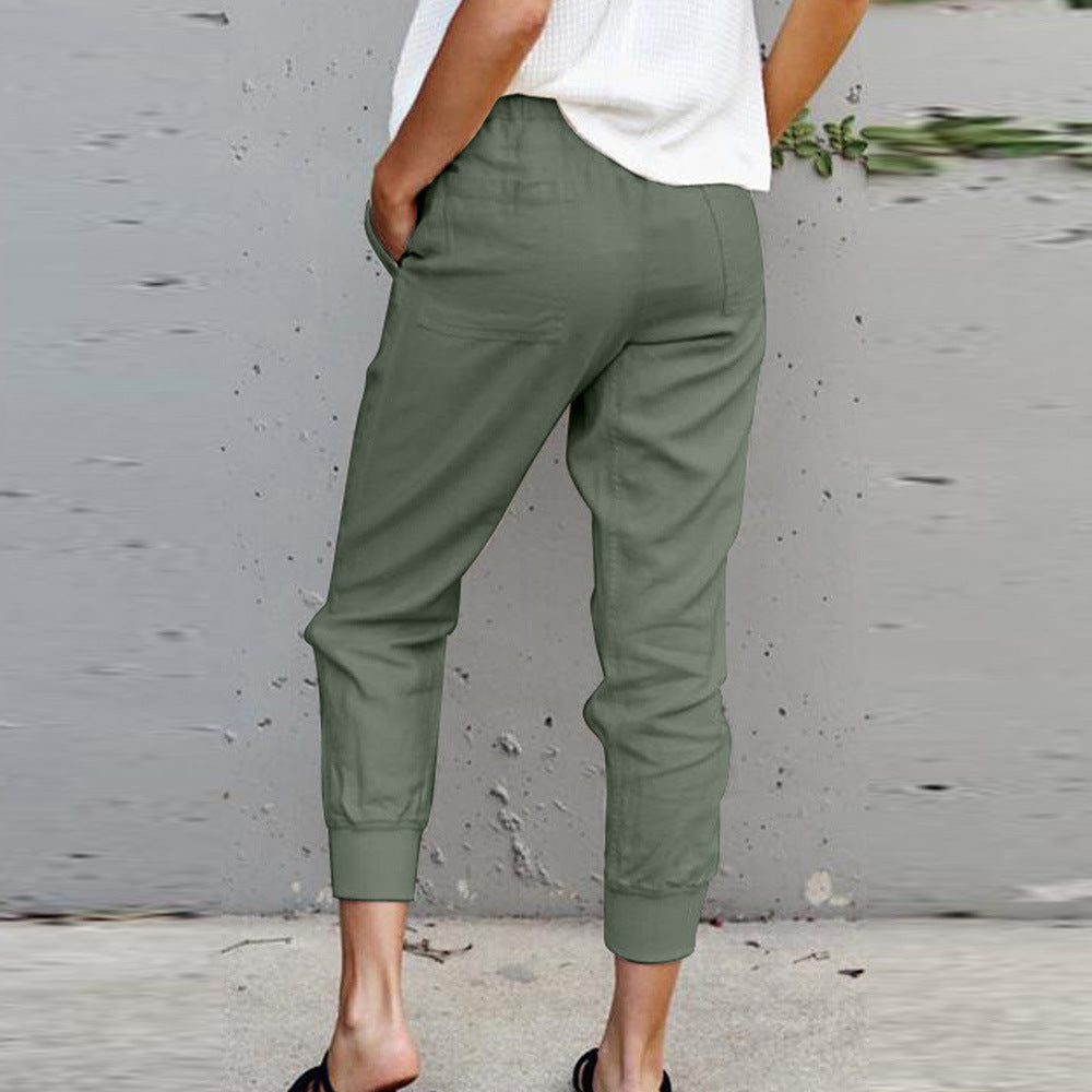 New Solid Color Simple Casual Women's Slim Slimming Pants