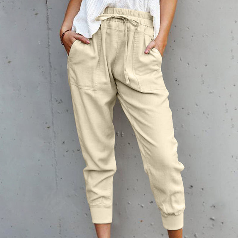 New Solid Color Simple Casual Women's Slim Slimming Pants