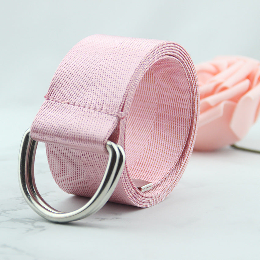 Women's double loop canvas belt