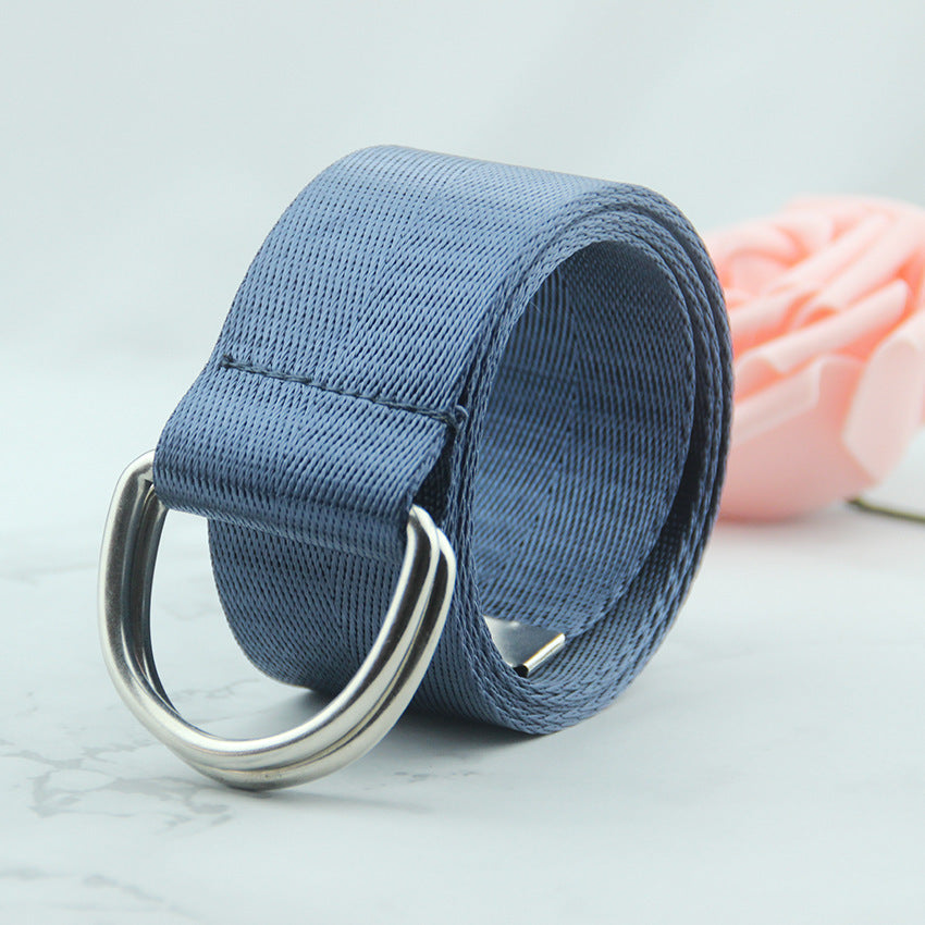 Women's double loop canvas belt