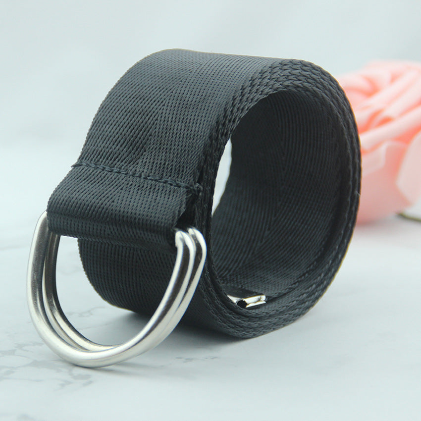 Women's double loop canvas belt