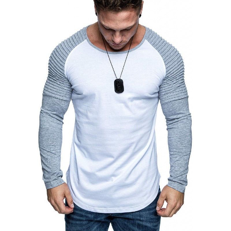 Men's Long Sleeve Split Blend Color Shirts