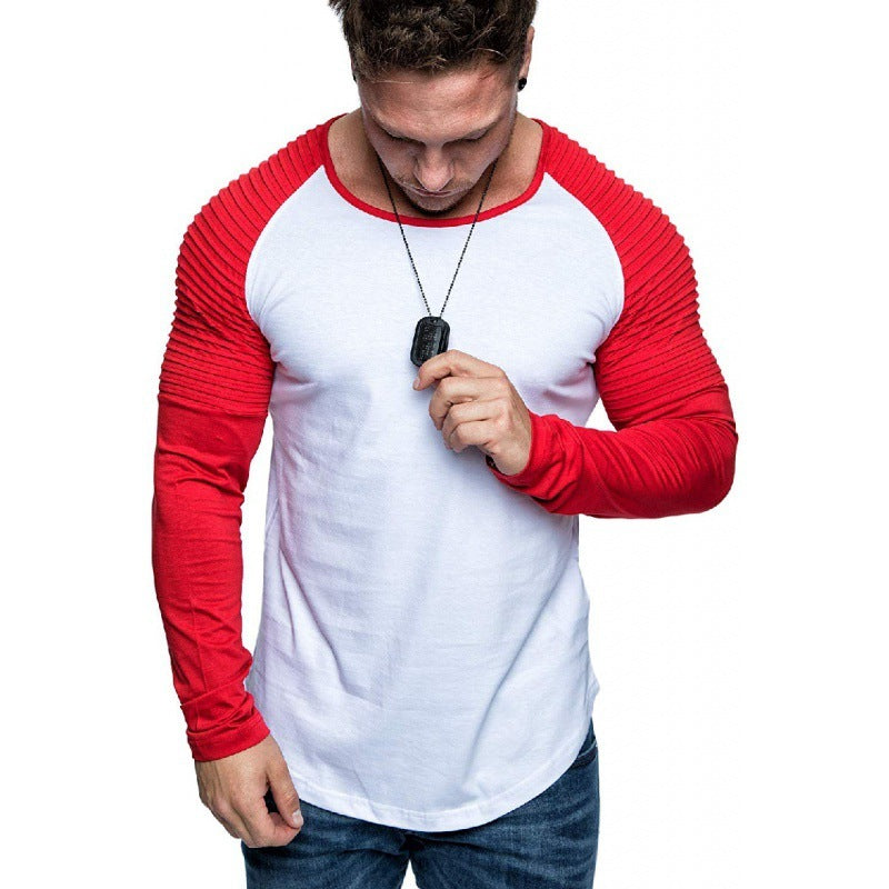 Men's Long Sleeve Split Blend Color Shirts