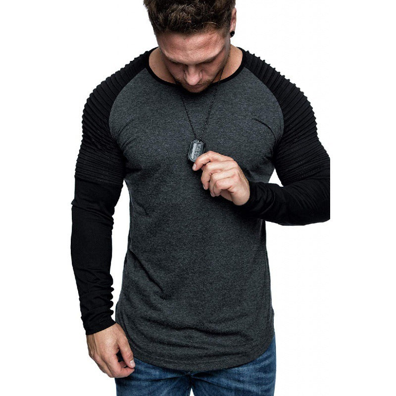 Men's Long Sleeve Split Blend Color Shirts