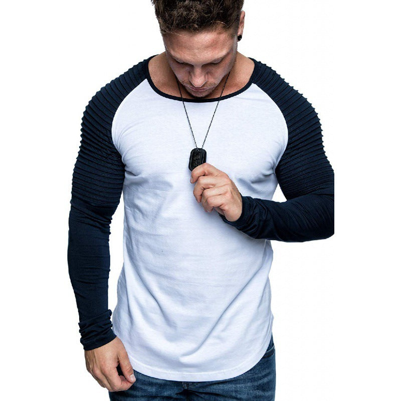 Men's Long Sleeve Split Blend Color Shirts