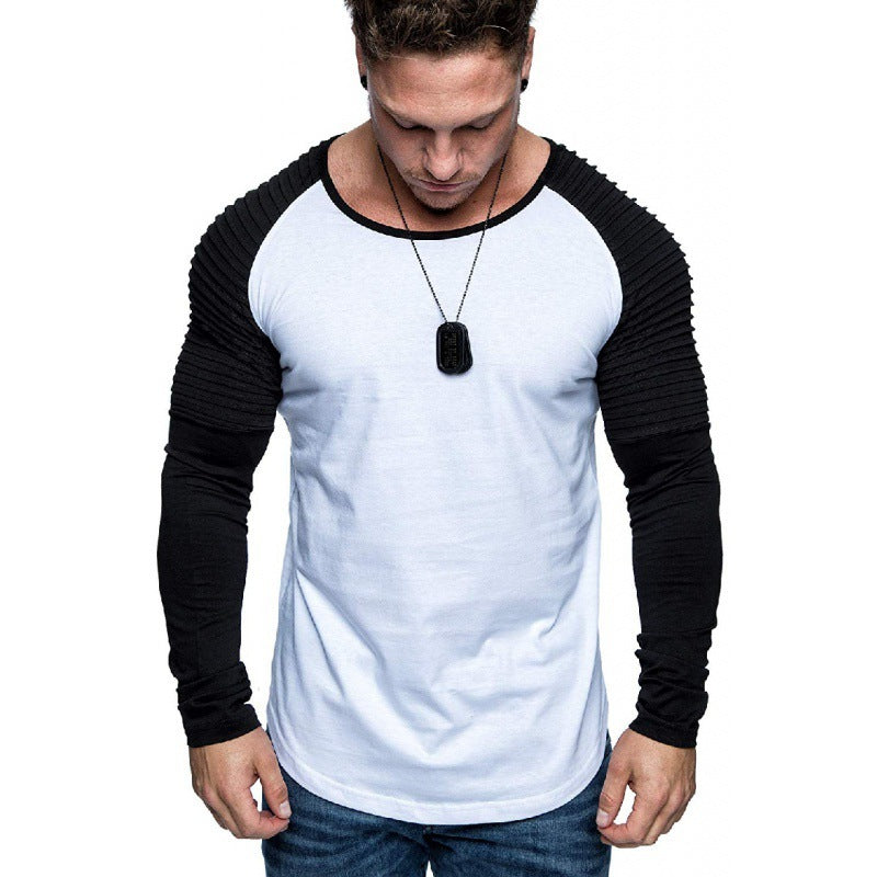 Men's Long Sleeve Split Blend Color Shirts