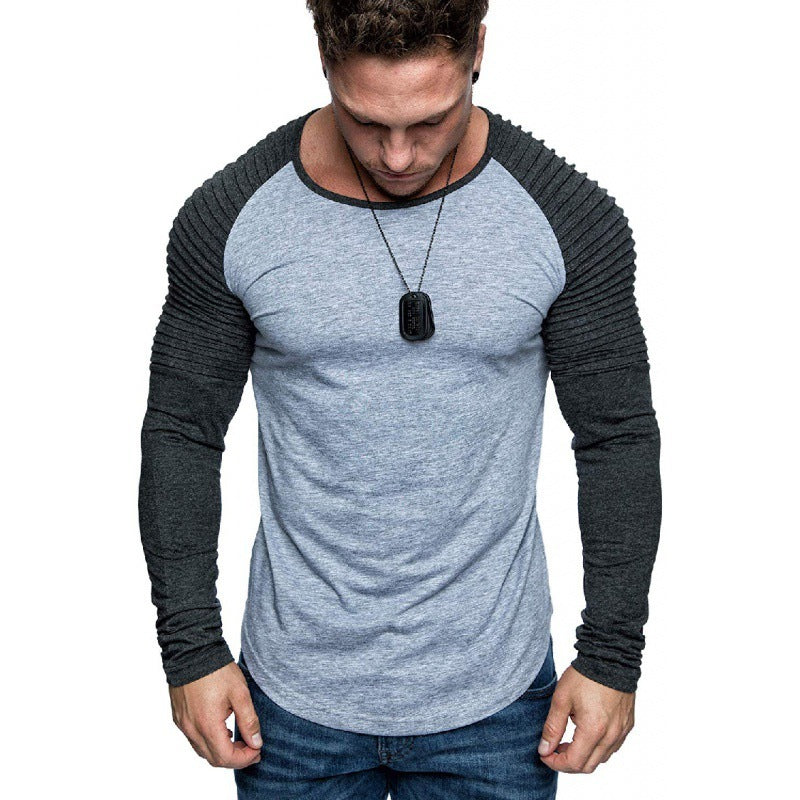 Men's Long Sleeve Split Blend Color Shirts