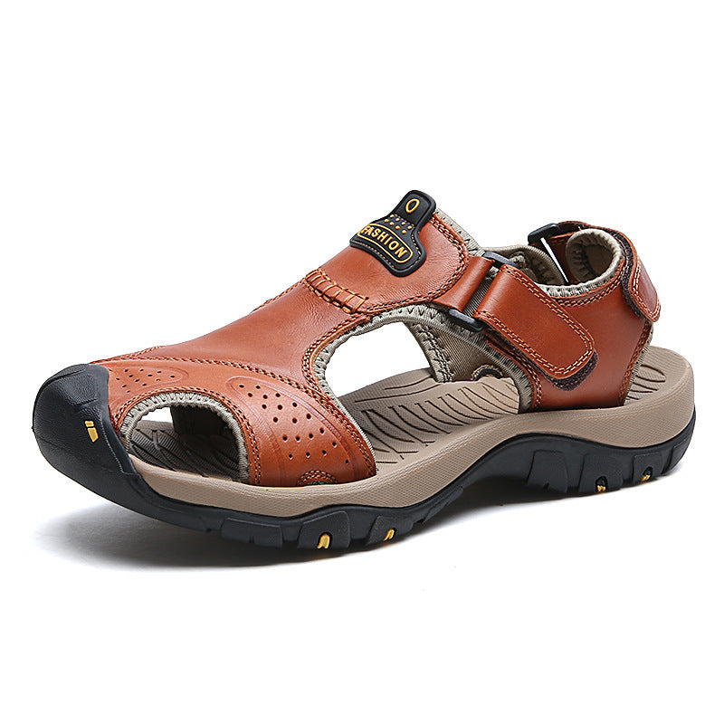 Baotou Anti-Collision Breathable Casual Leather Sandals