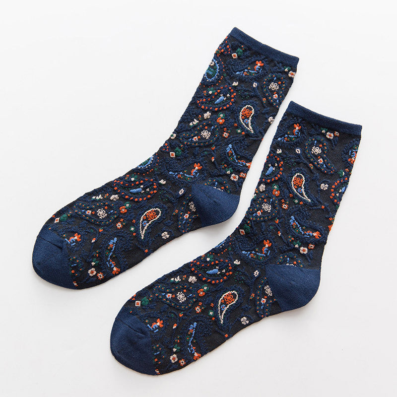 Women's ethnic flower socks