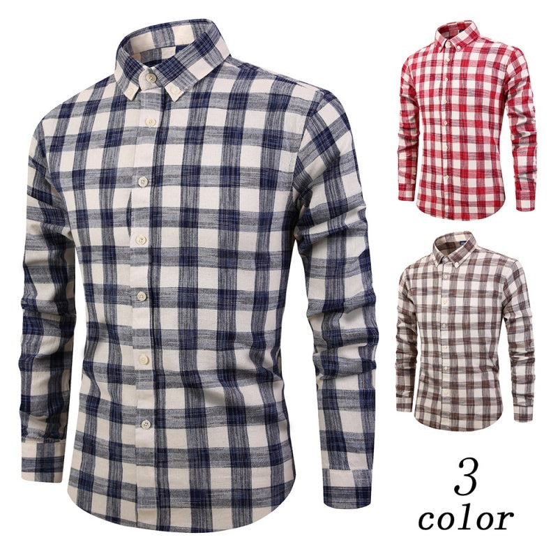 Mens Long sleeved plaid shirt