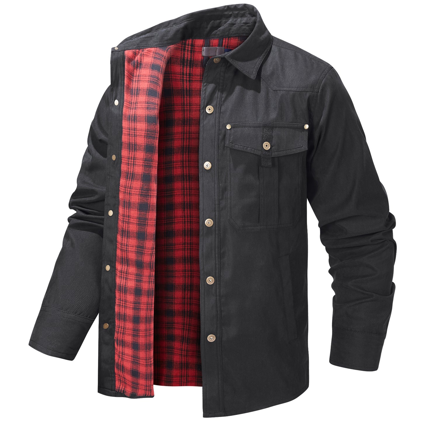 Lapel Plaid Flannel Casual Coat