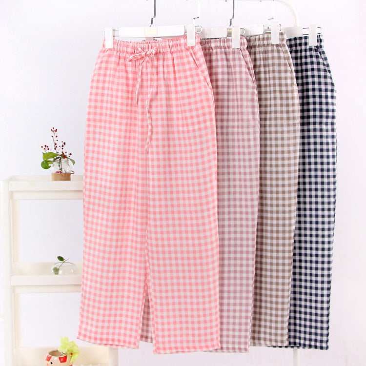 Simple Home Wear Pajama Double-layer Gauze Plus Size Confinement Pants