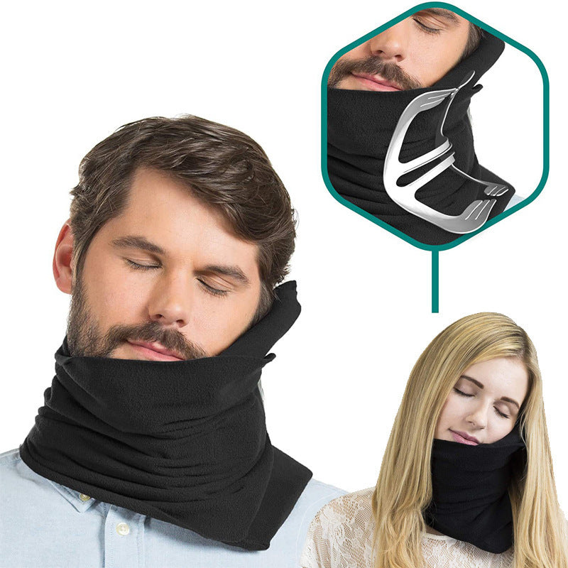 Travel U-shaped Pillow Portable Afternoon Nap Pillow Warm Outdoor Fleece-lined Neck Protection Cervical Pillow