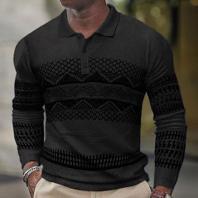 Button Sleeve Length POLO Sports Casual Men Sweater