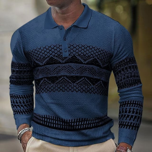 Button Sleeve Length POLO Sports Casual Men Sweater