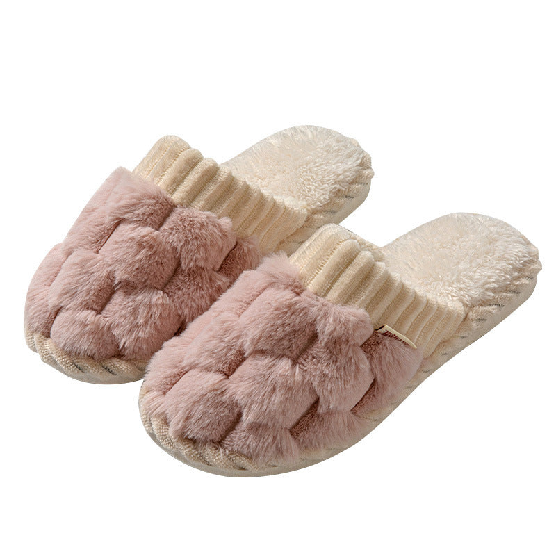 Indoor Warm Platform Couple Plush Slippers