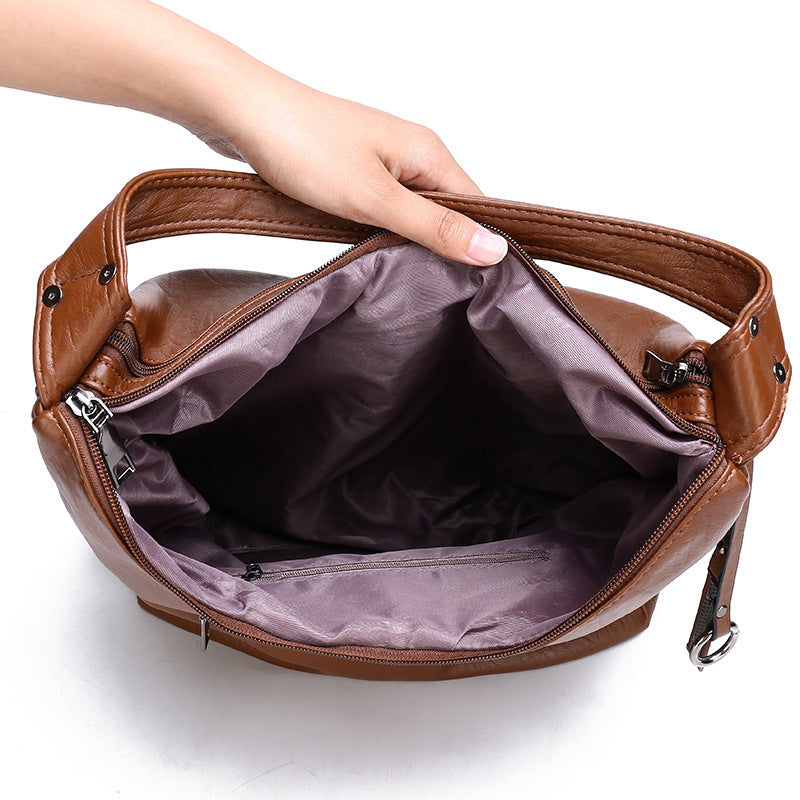 Soft leather shoulder bag