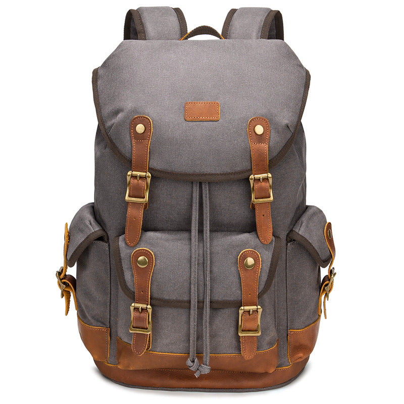 Large Capacity Waterproof Outdoor Canvas Vintage Backpack