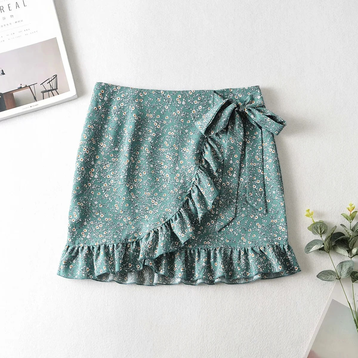 French Waist Lace Printed Skirt Skirt Women