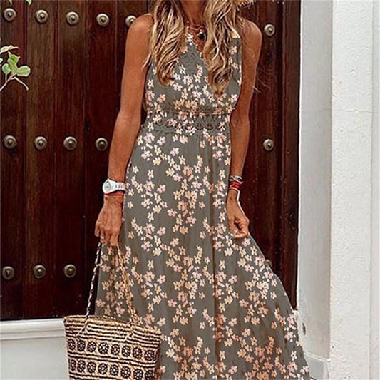 Bohemian Style Sleeveless Printed Dress