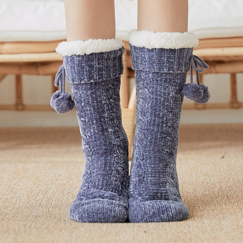 Women's thickened plus velvet floor socks