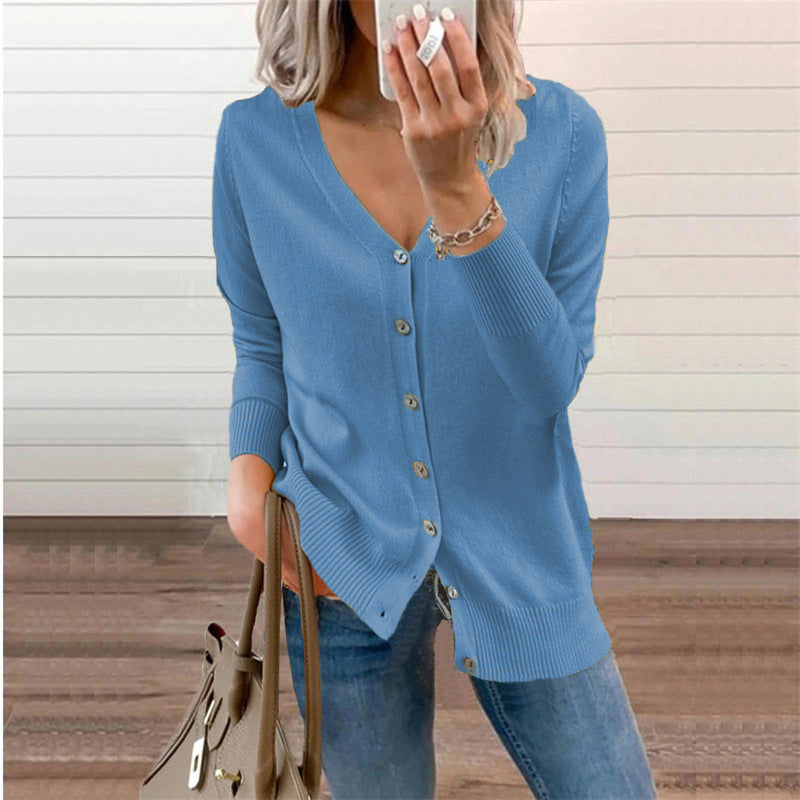 Fashionable Knitted Cardigan Sweater Coat Women's Top