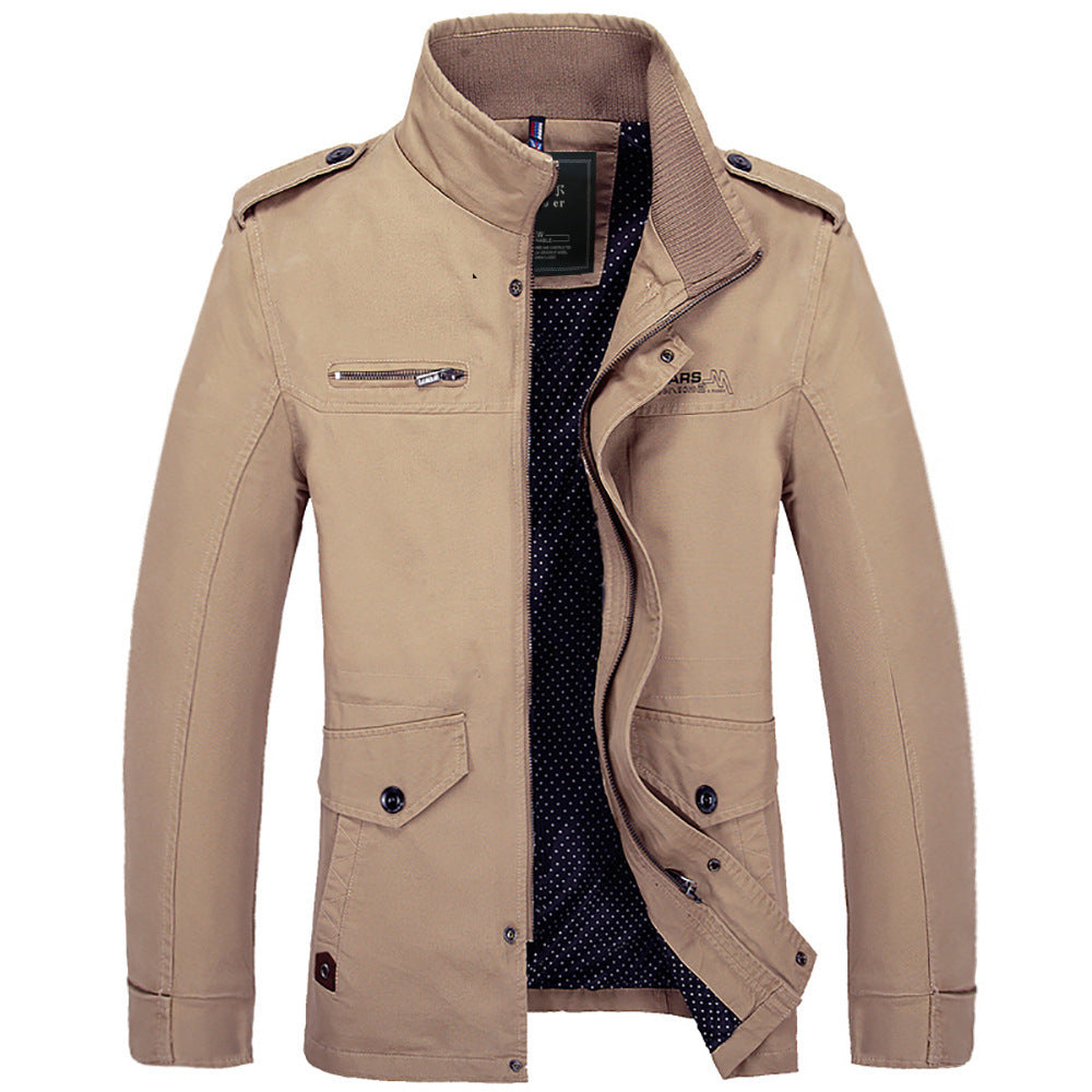 Men's jackets in foreign trade, long washed cotton leisure coat