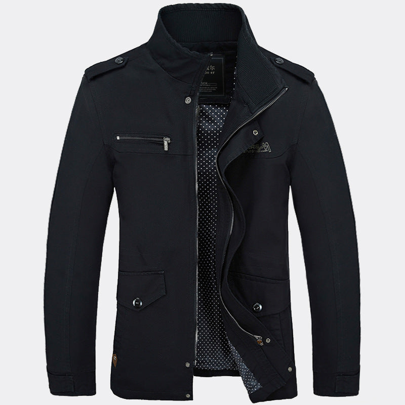 Men's jackets in foreign trade, long washed cotton leisure coat