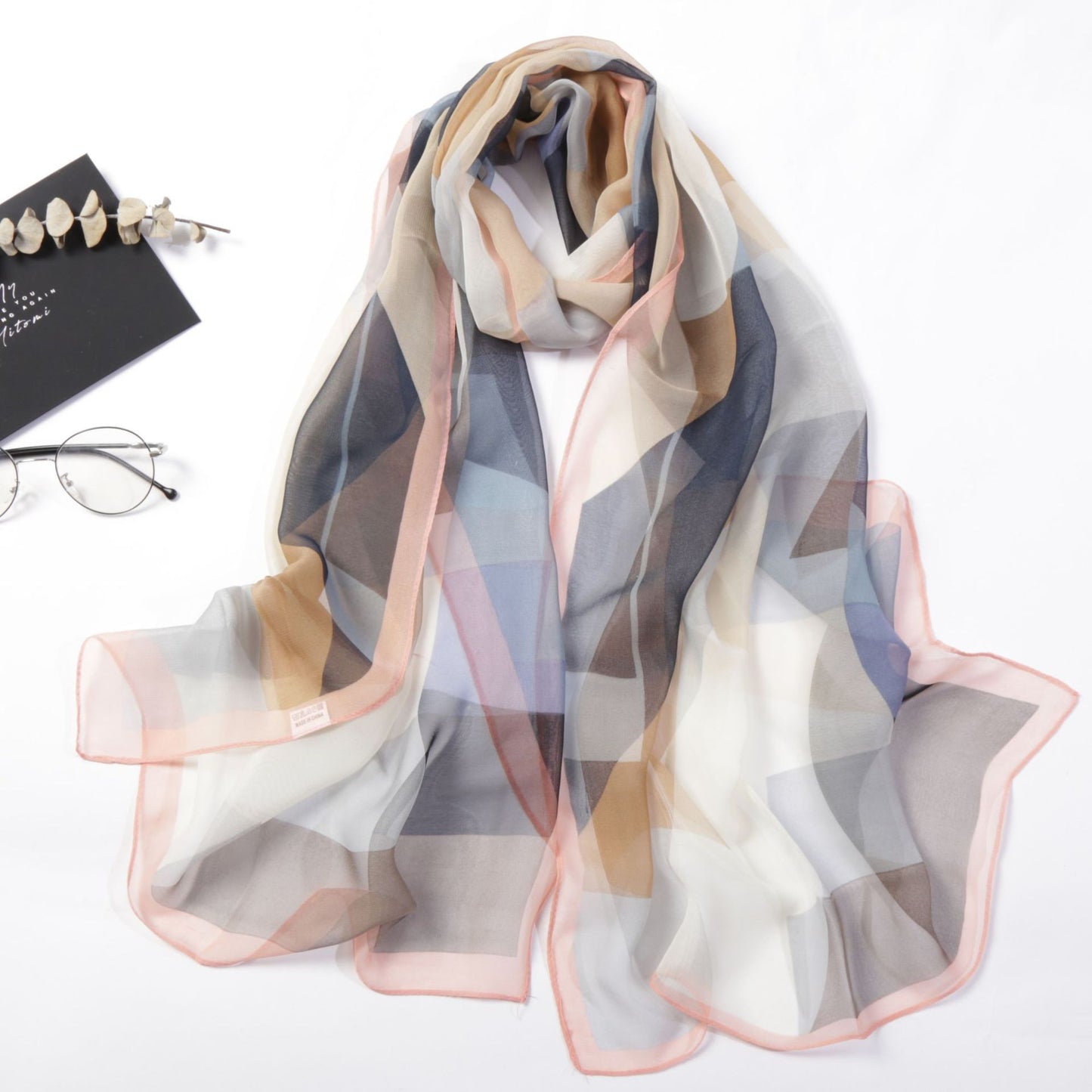 Casual Colorful Triangle Geometric Light And Delicate Silk Scarves