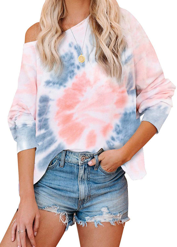 Tie-dye printed sports sweatshirt