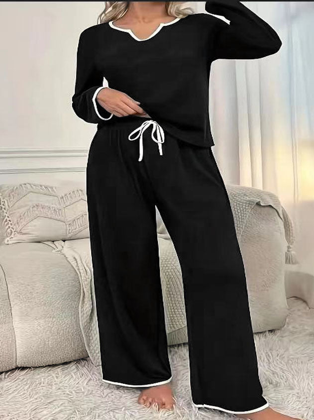 V-neck Loose And Comfortable Home Drawstring Suit Women