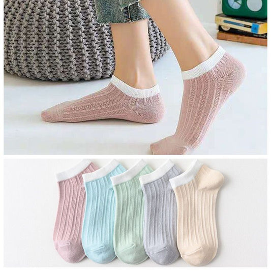 Summer Thin Shallow Mouth Boat Socks Ladies Cotton Socks