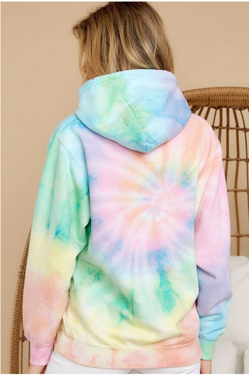 Hoodie tie-dye hooded sport loose top