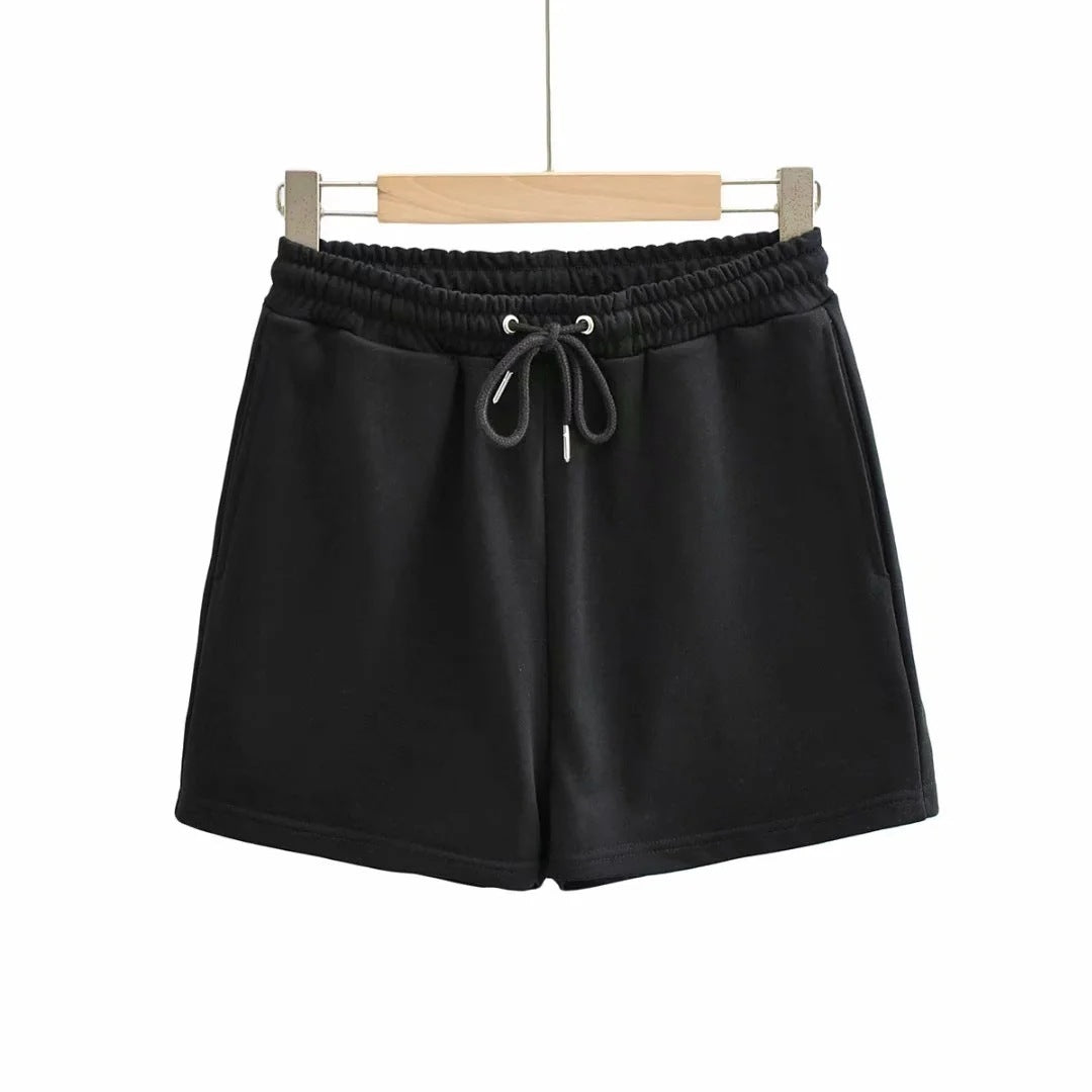 European And American Loose Pocket Drawstring Shorts
