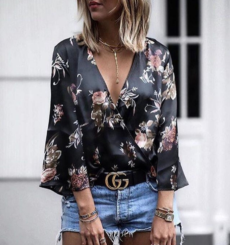 Floral Print Long Sleeve T-Shirt