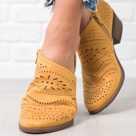 Hollow low heel women shoes