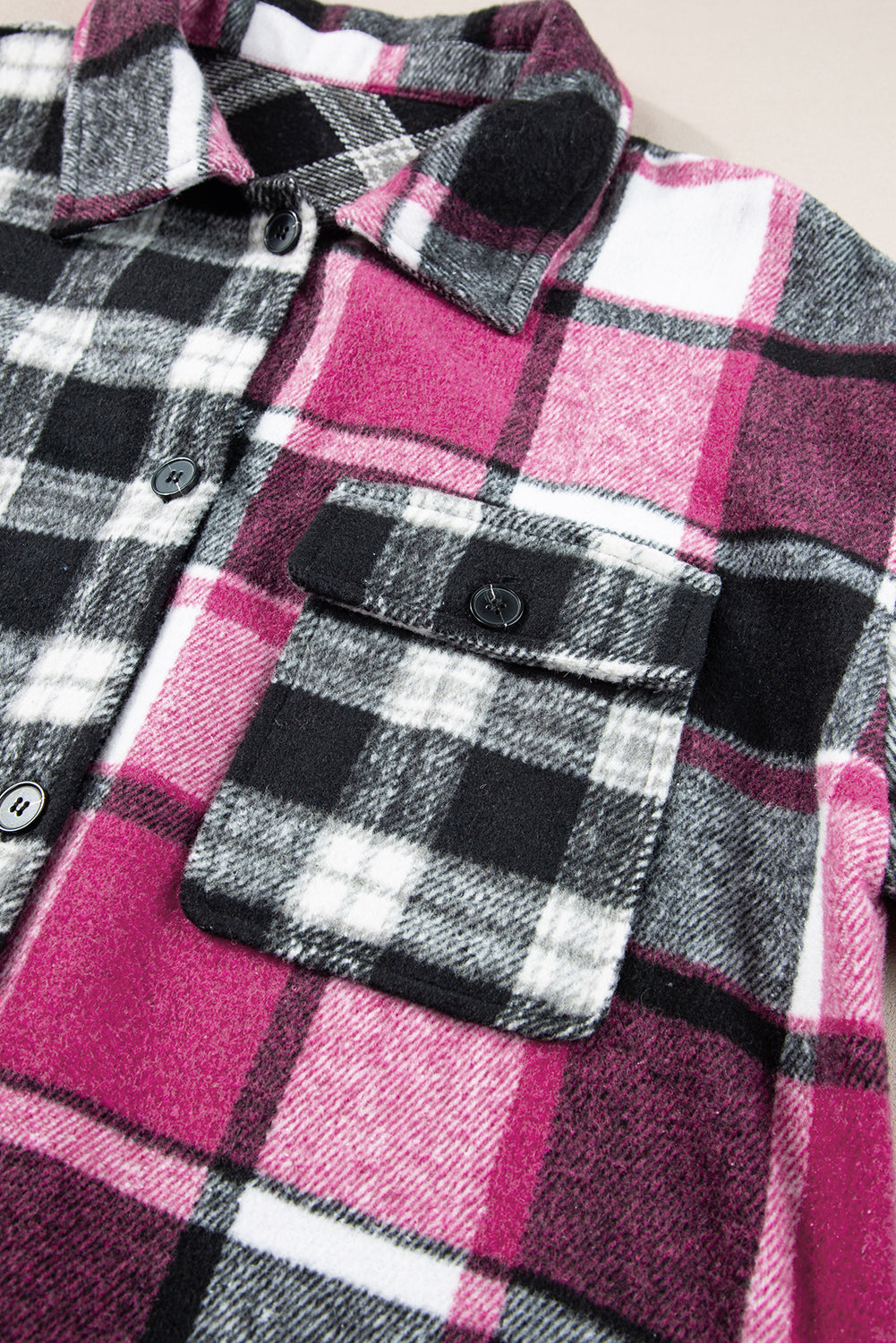 Black Plaid Colorblock Loose Shacket