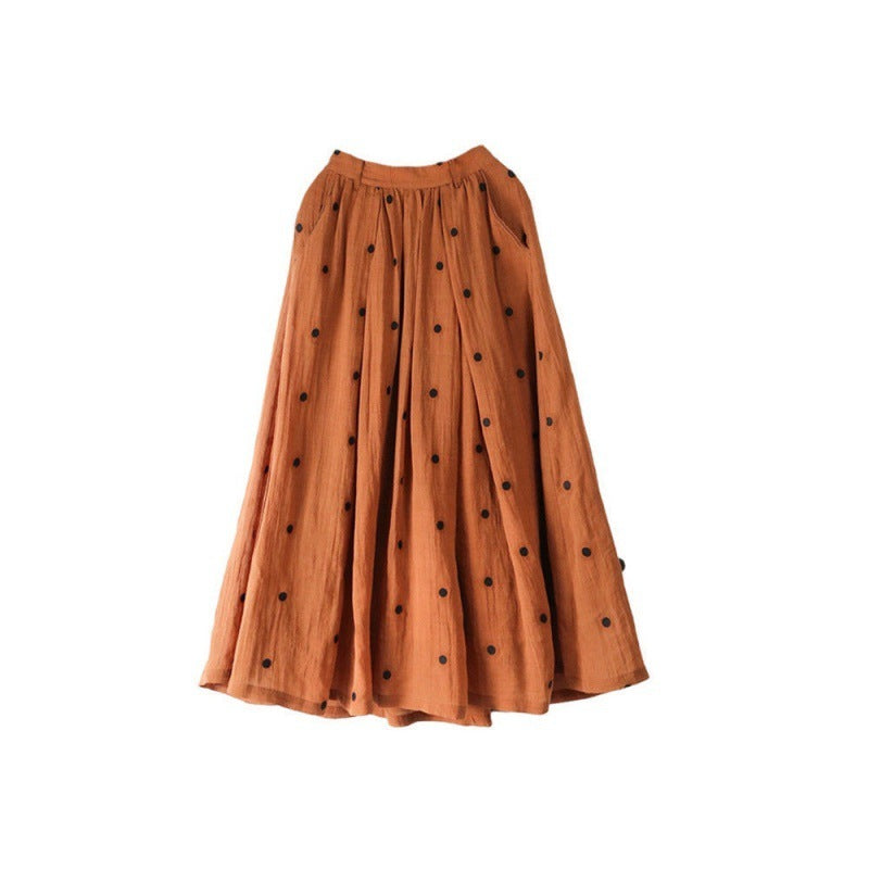 Women's Embroidered Polka Dot Double-layer Chiffon Skirt