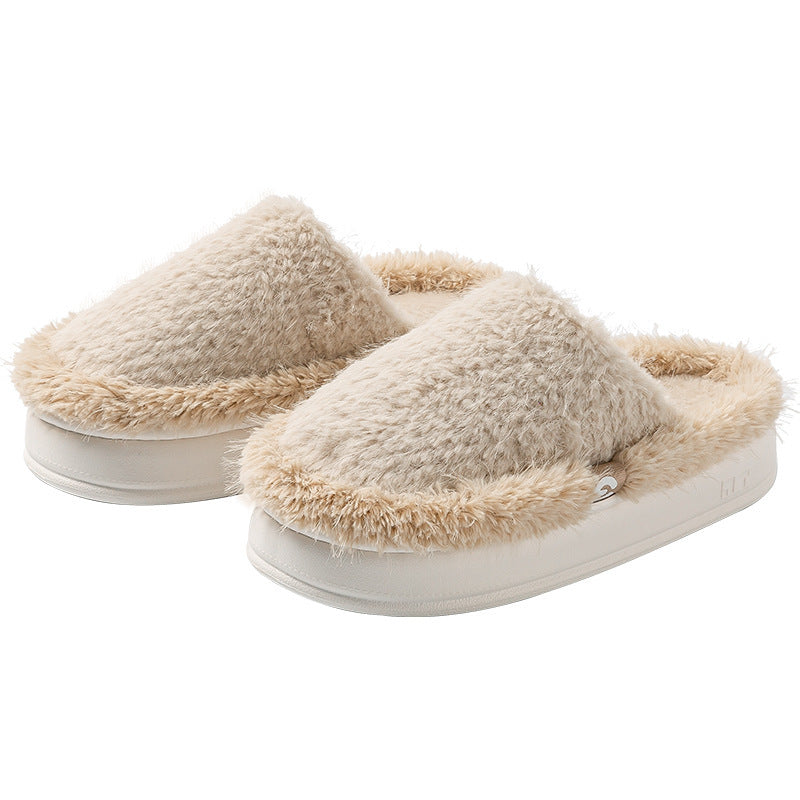 Plush Cotton Slippers Women's Home Soft Bottom Warm Keeping