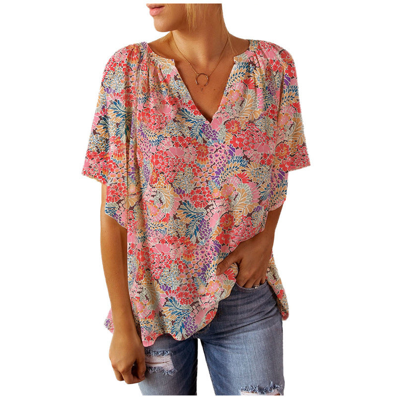 Fashionable New Printed Loose-fitting Women's Top