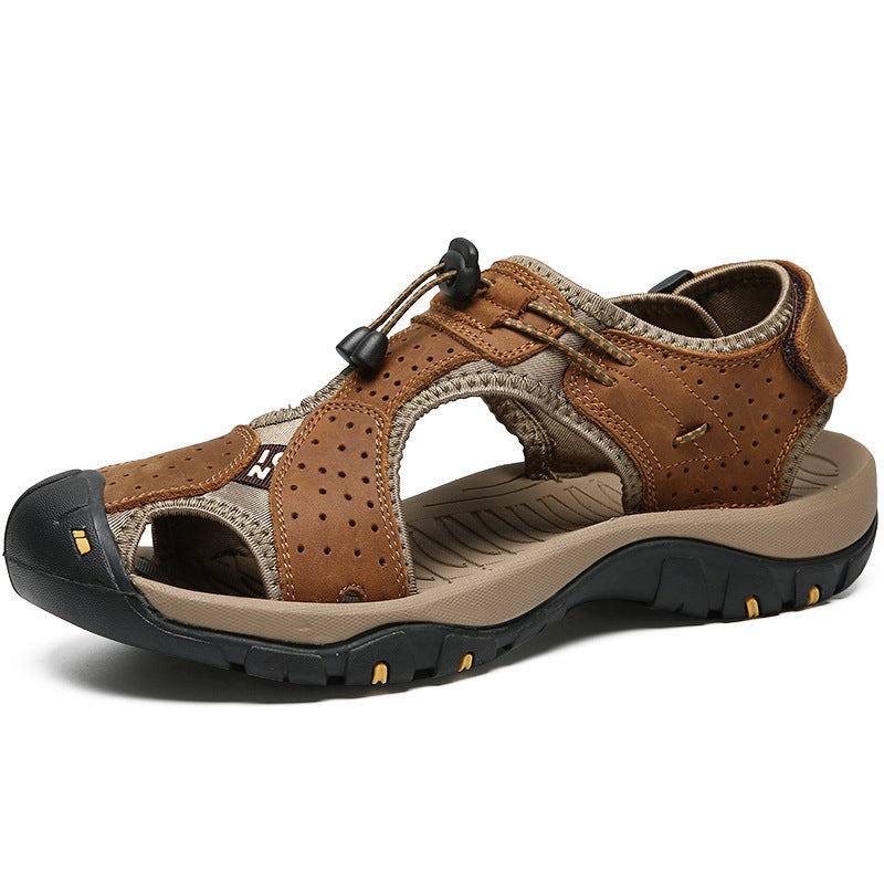 Men's first layer cowhide outdoor breathable sandals