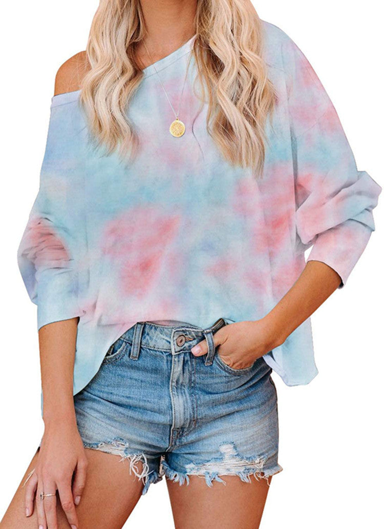 Tie-dye printed sports sweatshirt