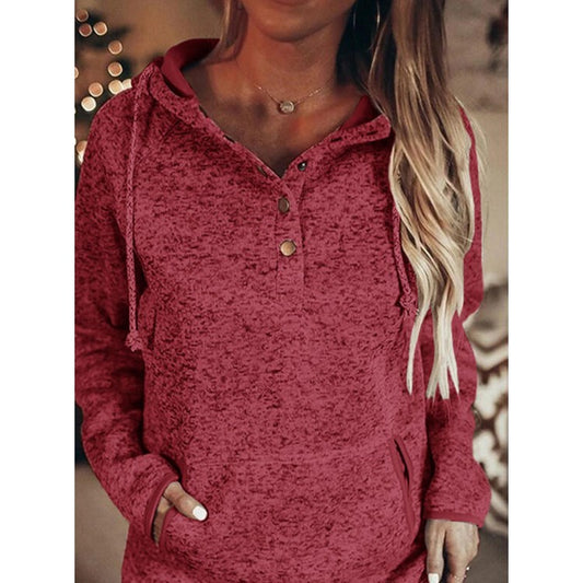 European and American casual long-sleeved loose hooded sweater