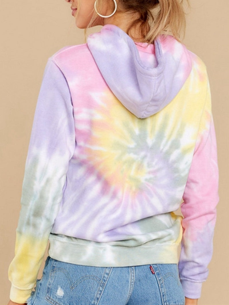 Hoodie tie-dye hooded sport loose top