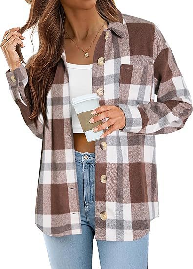 Fashionable Jacket Women's Brushed Woolen Jacket Plaid