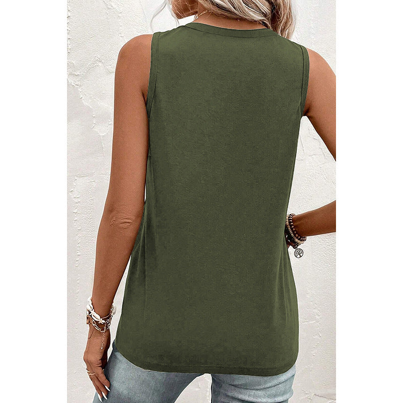 Pure Color All-matching V-neck Vest For Women