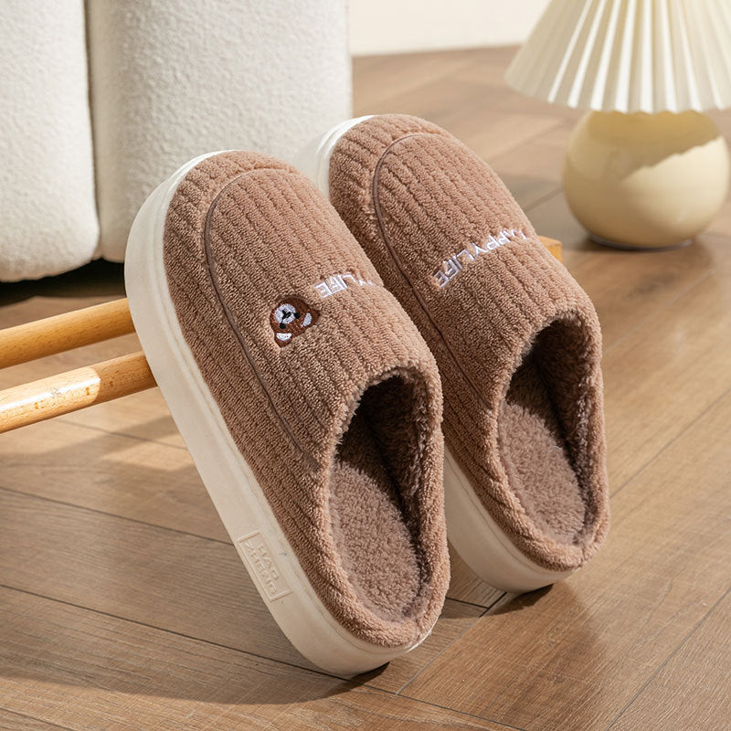 Cute Rabbit Slippers Winter Warm Home Shoes Non Slip Plush Bedroom Slippers